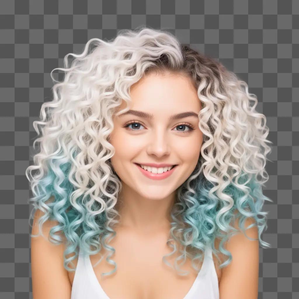 woman with curly hair smiles