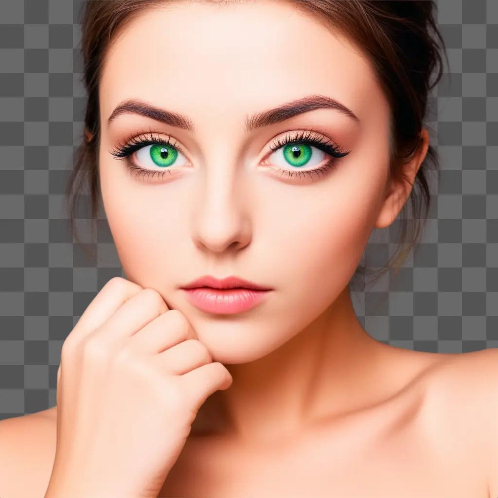 woman with green eyes posing for a picture