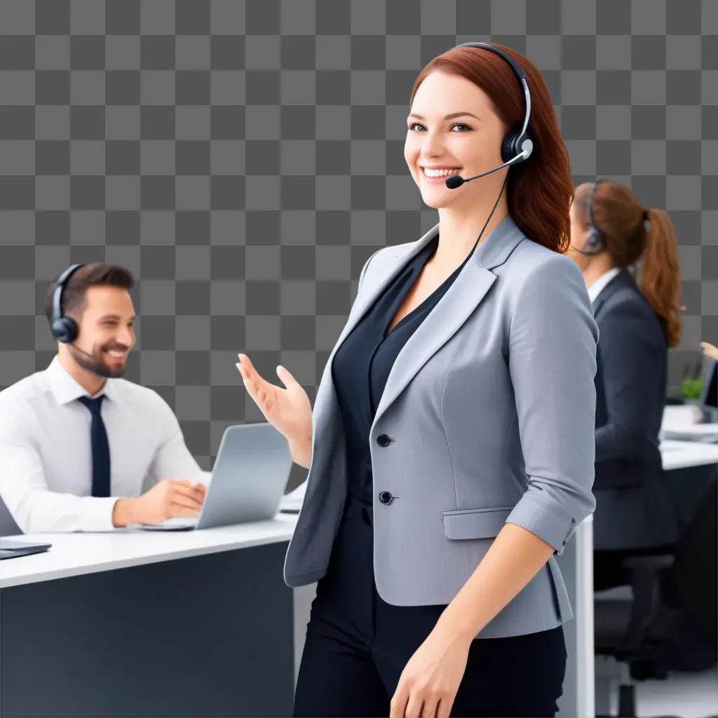 woman with headset provides customer service