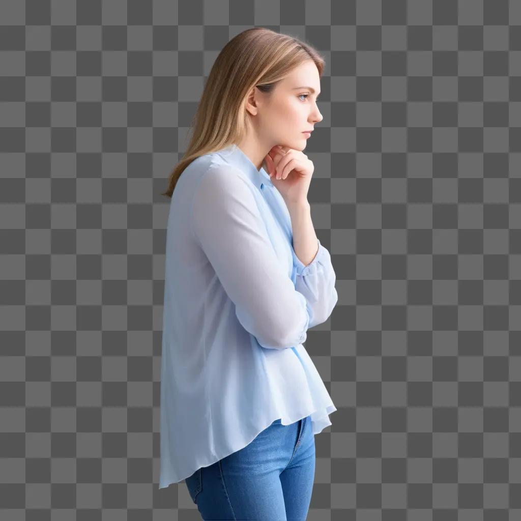 woman with her hand on her face, waiting