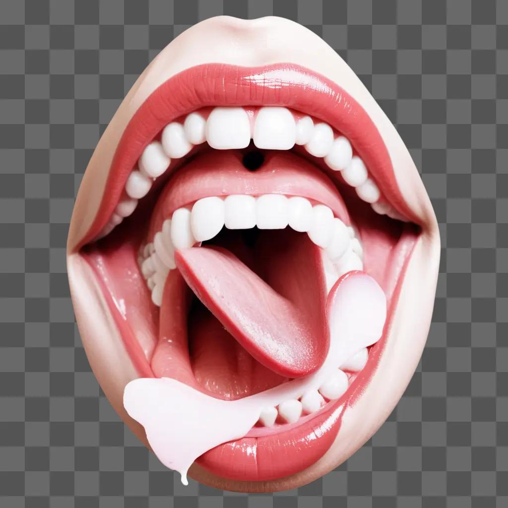 woman with her tongue out in the mouth