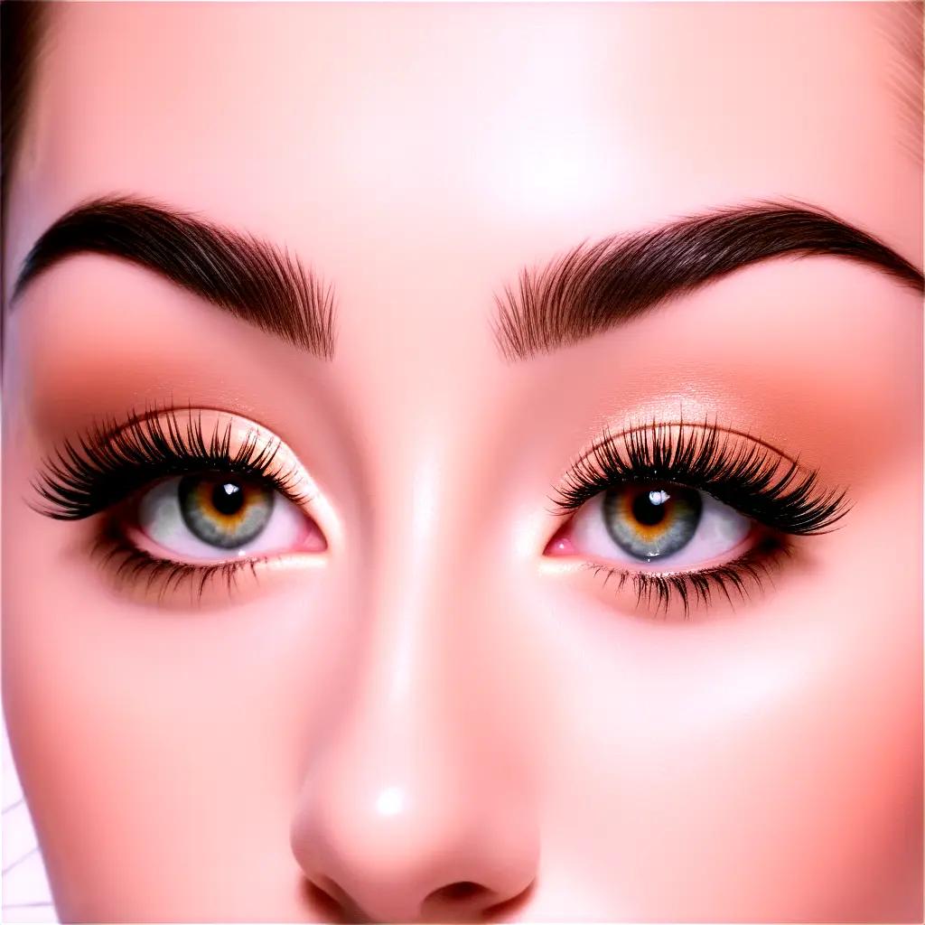 woman with lash extensions on her eyes