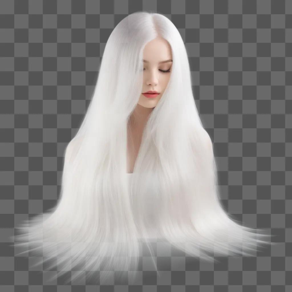 woman with long white hair has transparent hair