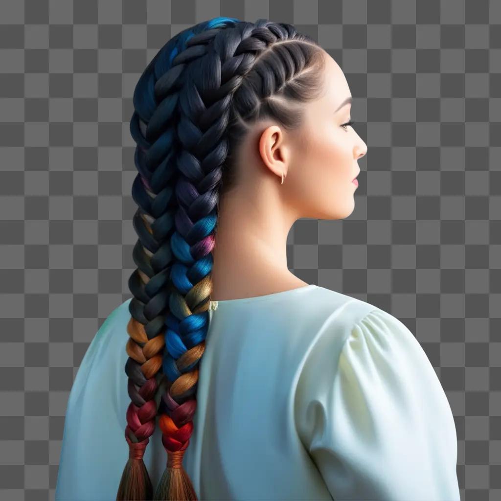 woman with multicolored braids in her hair