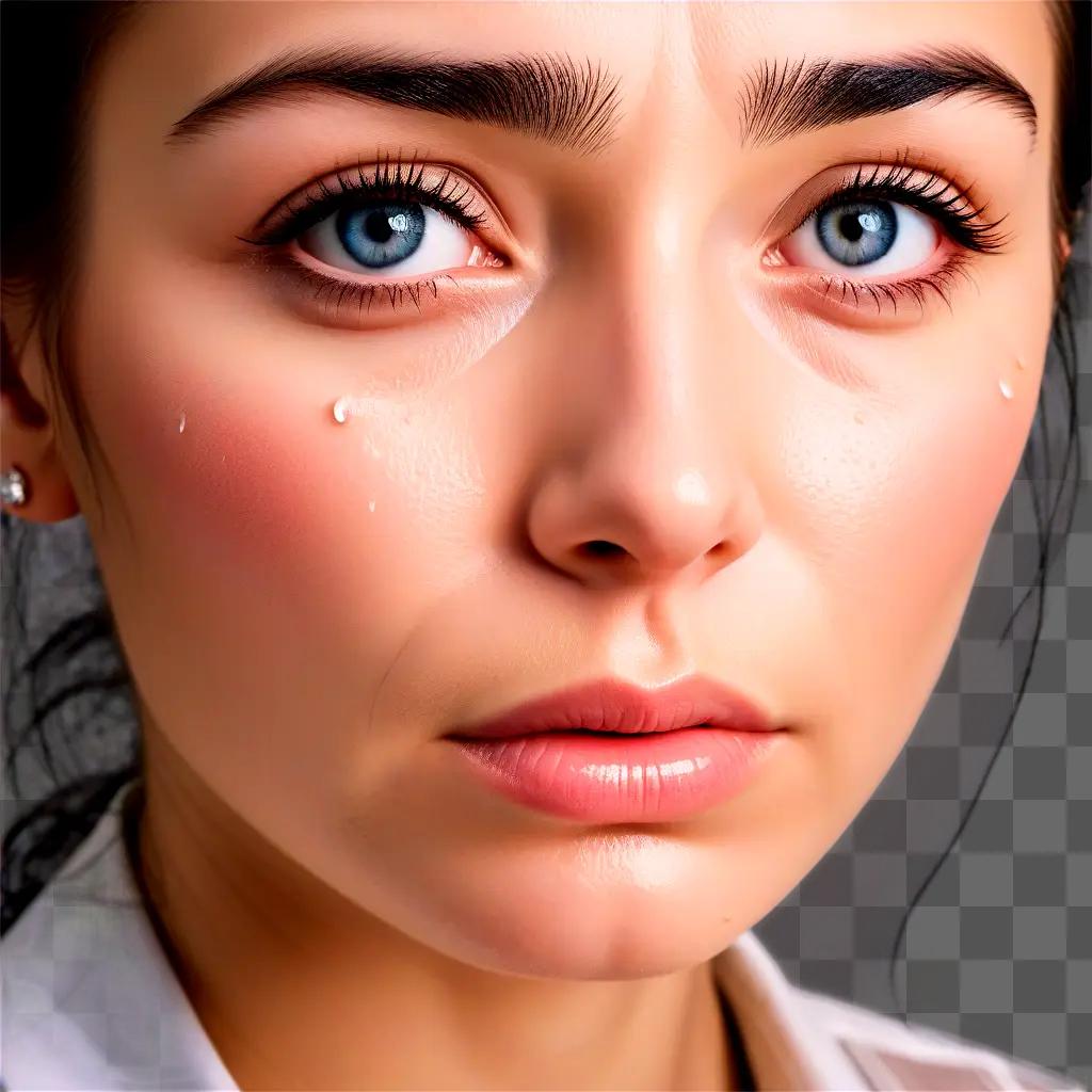 woman with tears on her face