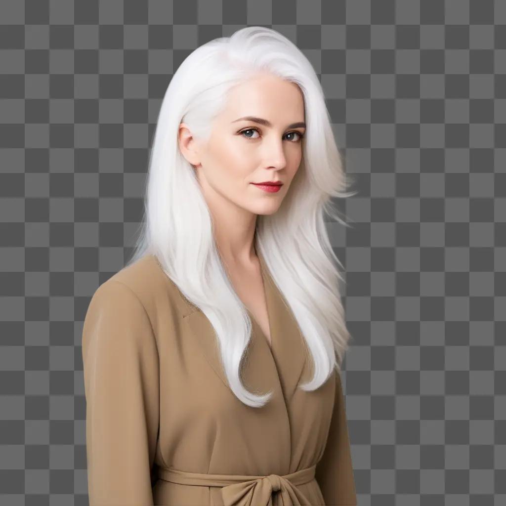 woman with white hair posing for a picture