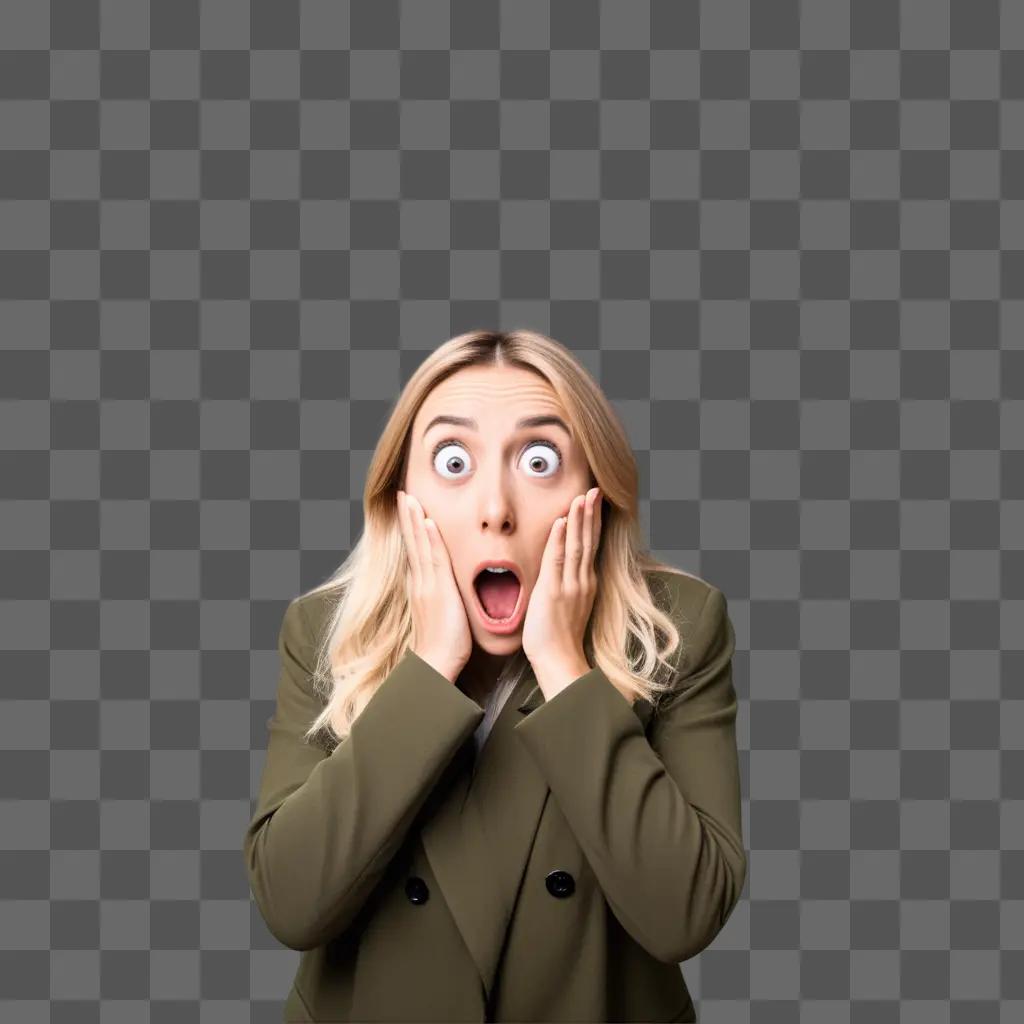 woman with wide eyes and surprised face