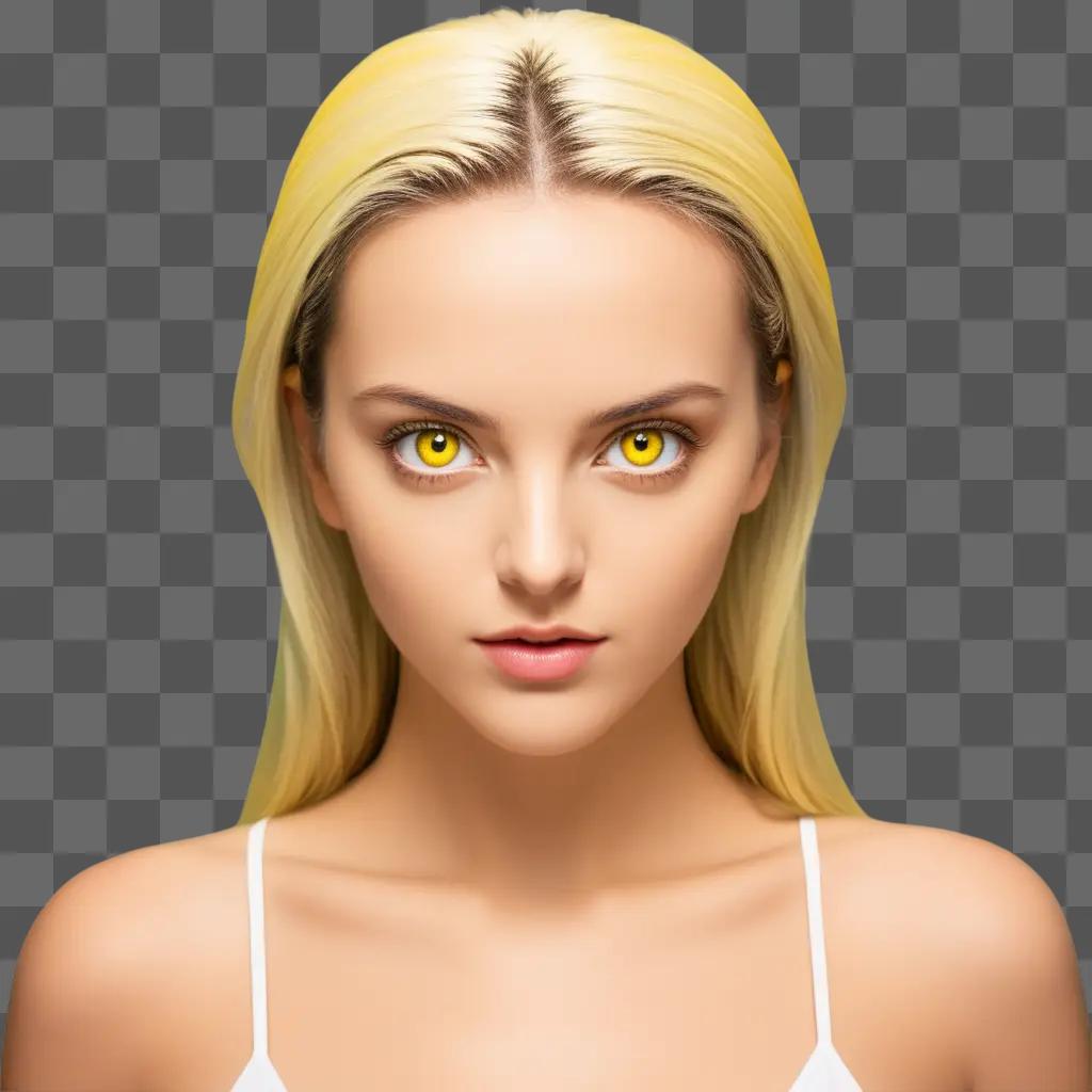 woman with yellow eyes and blonde hair
