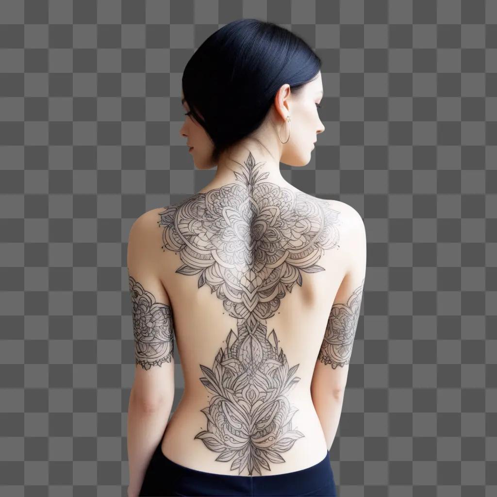 womans back tattoo is transparent