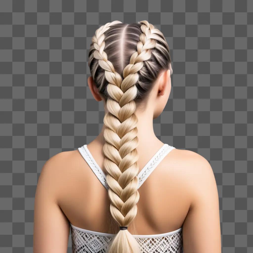 womans braided hair is pulled back into a ponytail