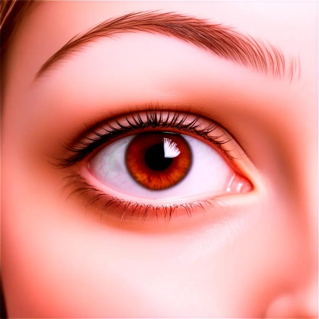 womans brown eye with a close-up view