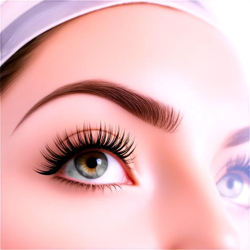 womans eyes with lash extensions are highlighted