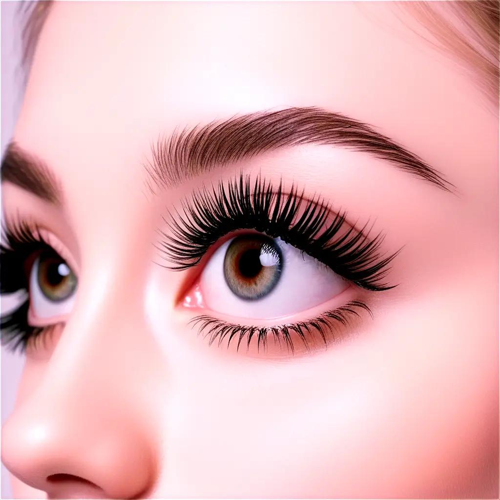 womans face with transparent eyelashes