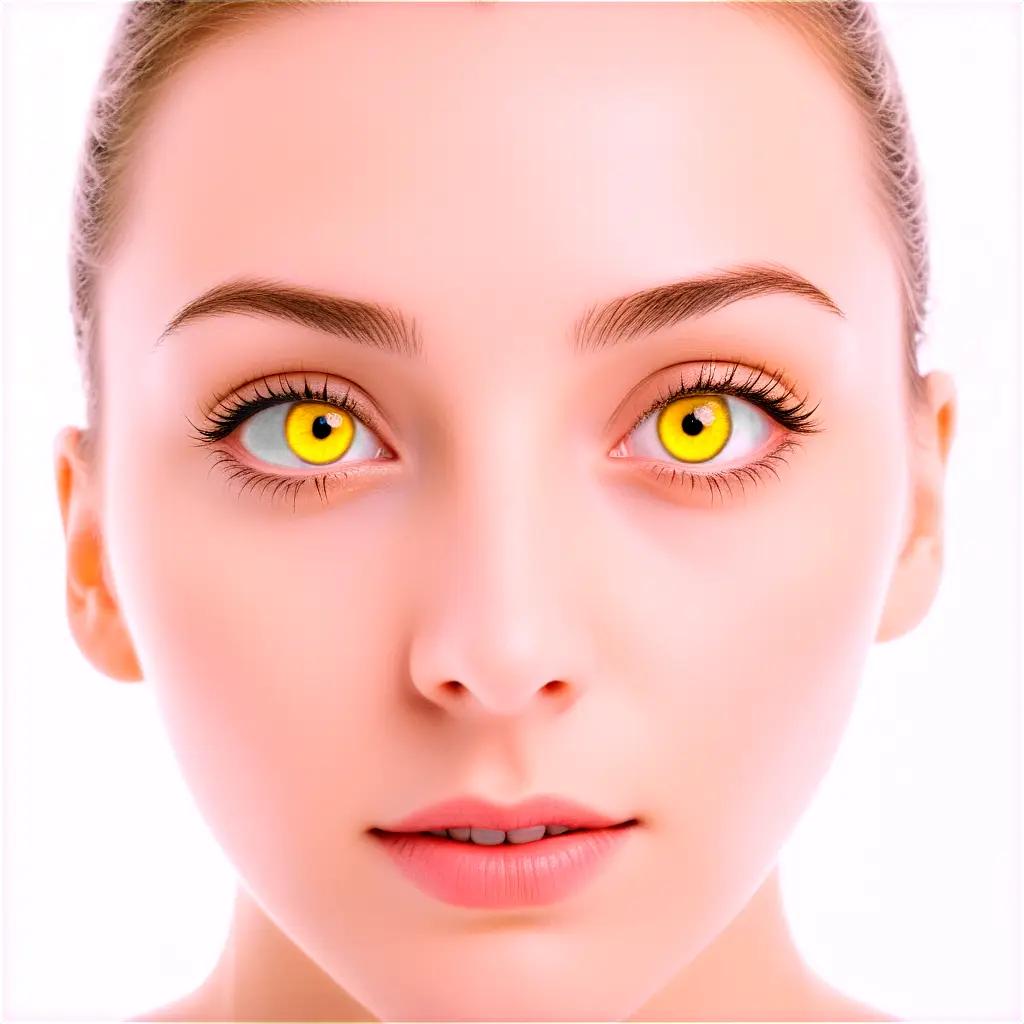 womans face with yellow eyes