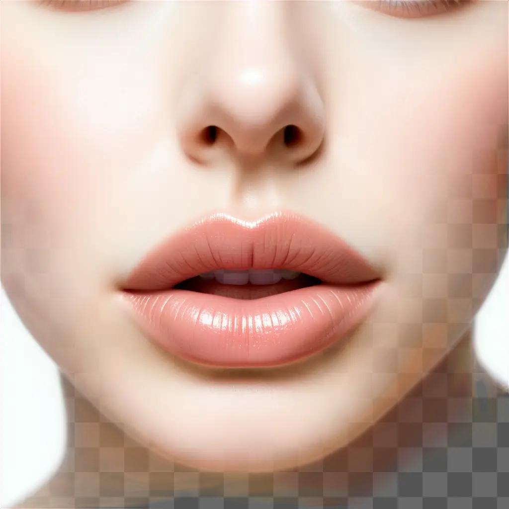 womans lips are translucent and red