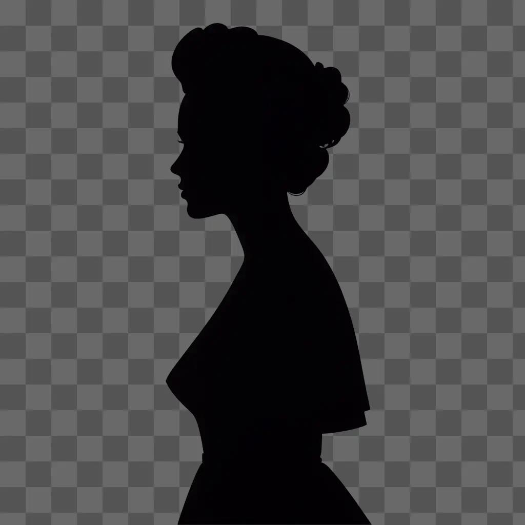 womans silhouette on a black background