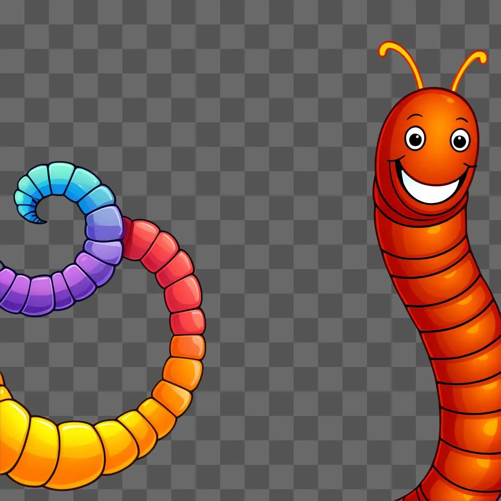 worm clipart with a smiling face