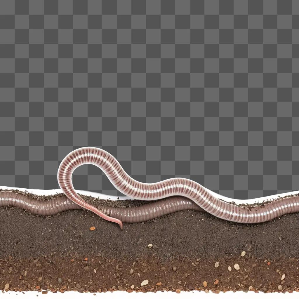 worm is laying on top of the dirt