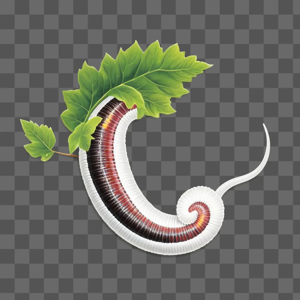 worm with a leaf and a flower on its back