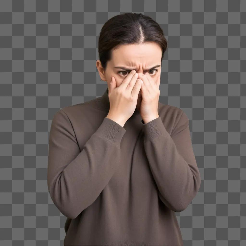 xious woman covering her face with hands