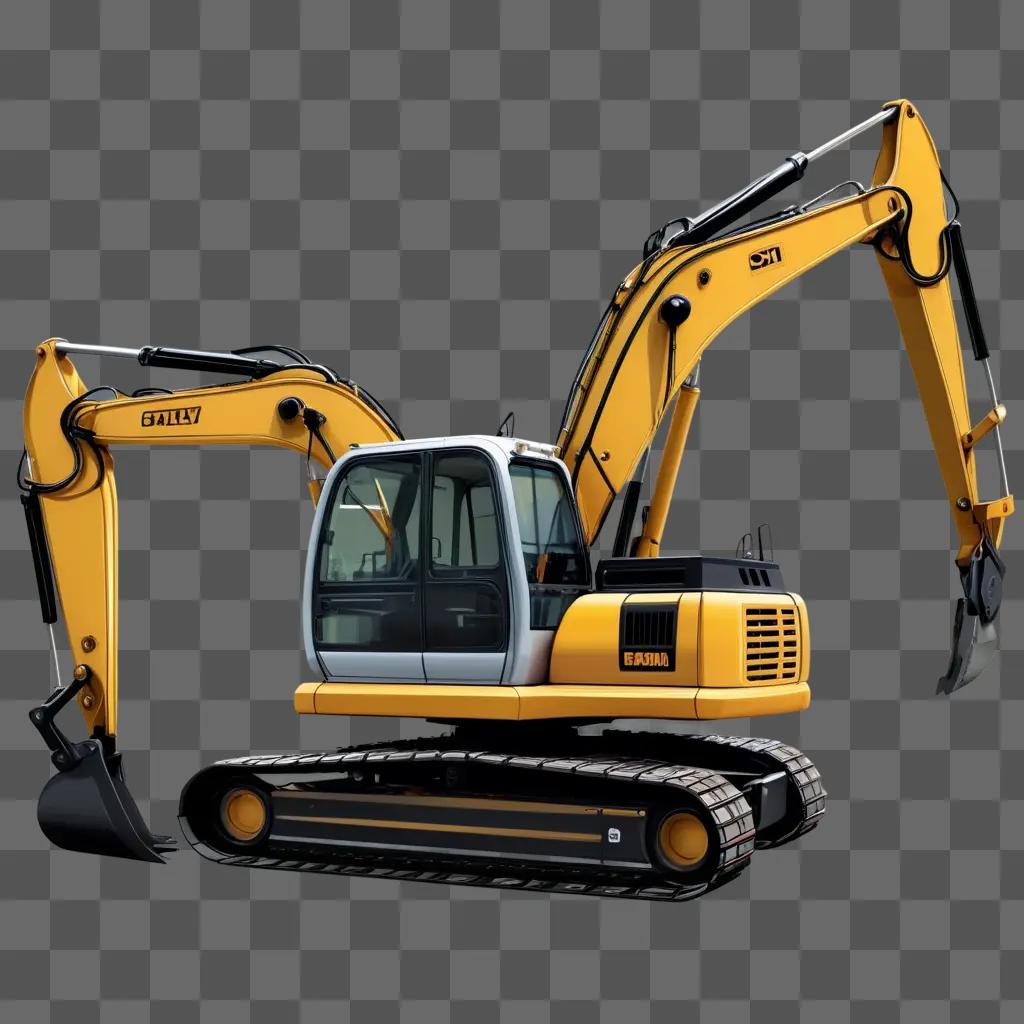 yellow and black excavator is shown in the image