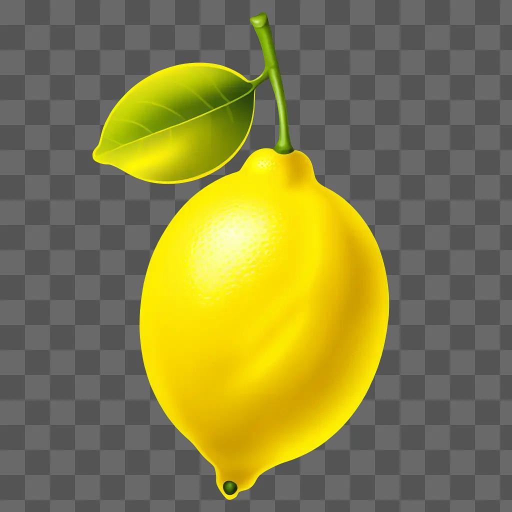 yellow lemon clipart with a leaf