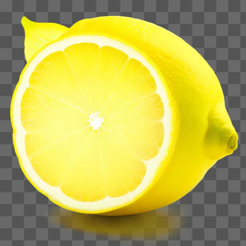 yellow lemon is cut in half