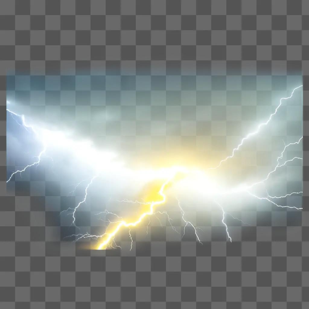 yellow lightning bolt in a cloudy sky