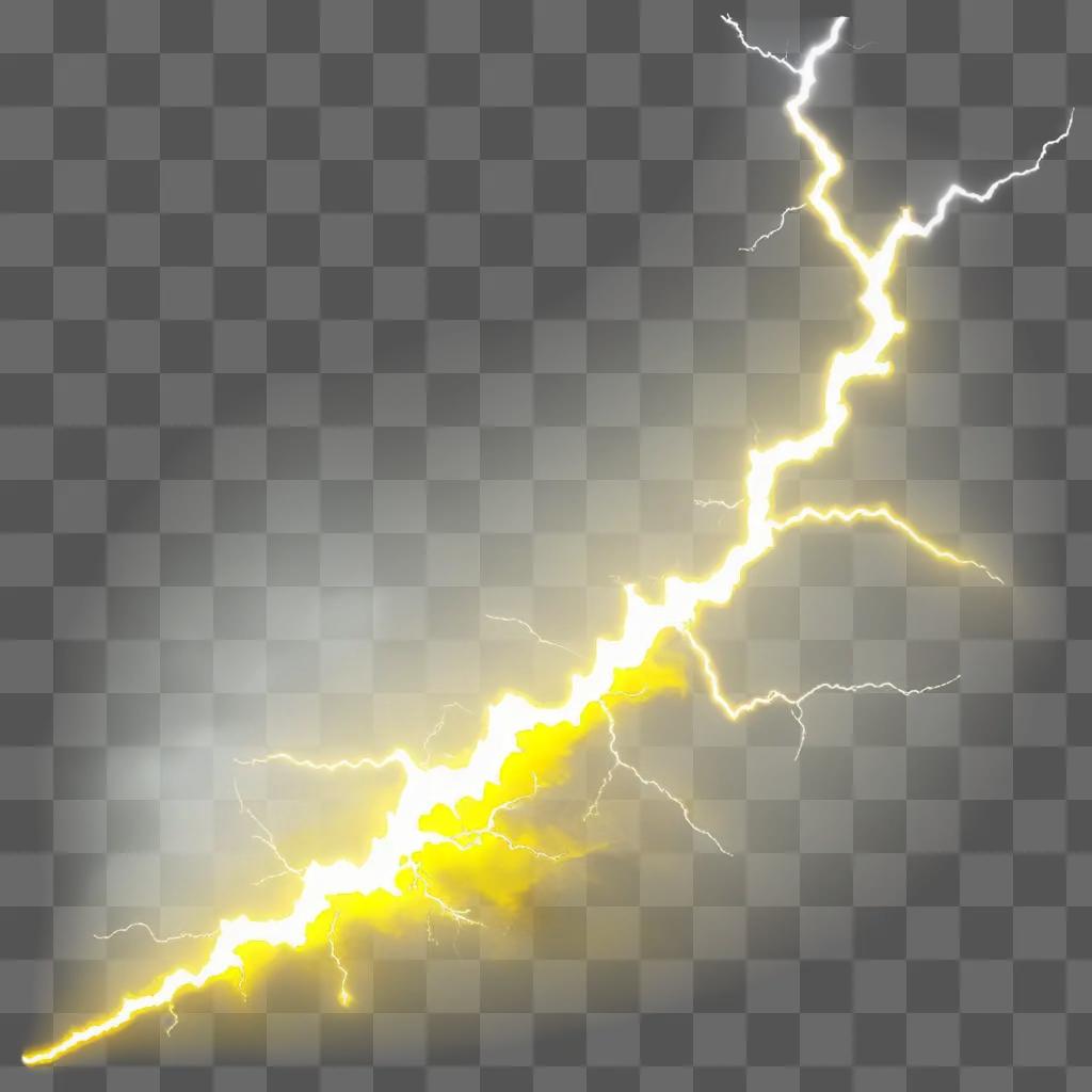 yellow lightning bolt strikes a rocky landscape