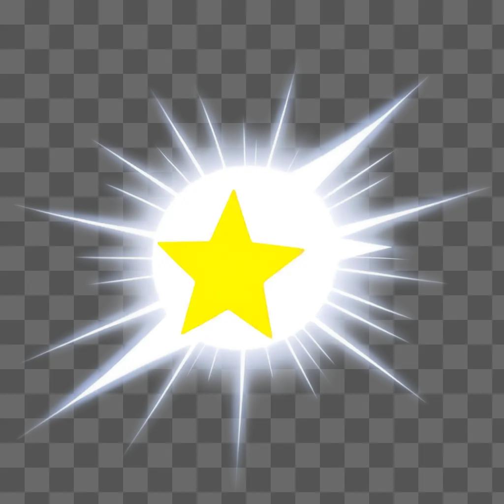 yellow star shines brightly in the sky