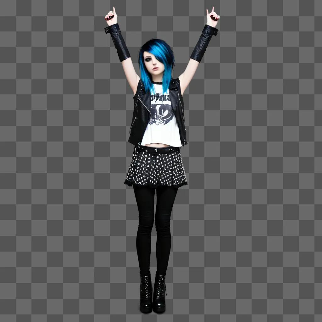 young girl in emo clothes poses for a picture