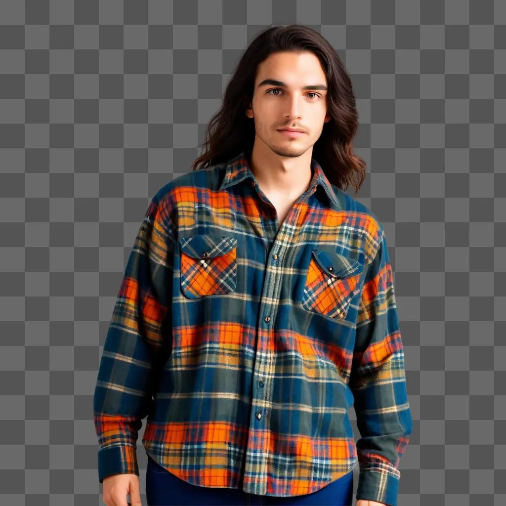 young man in a plaid flannel shirt