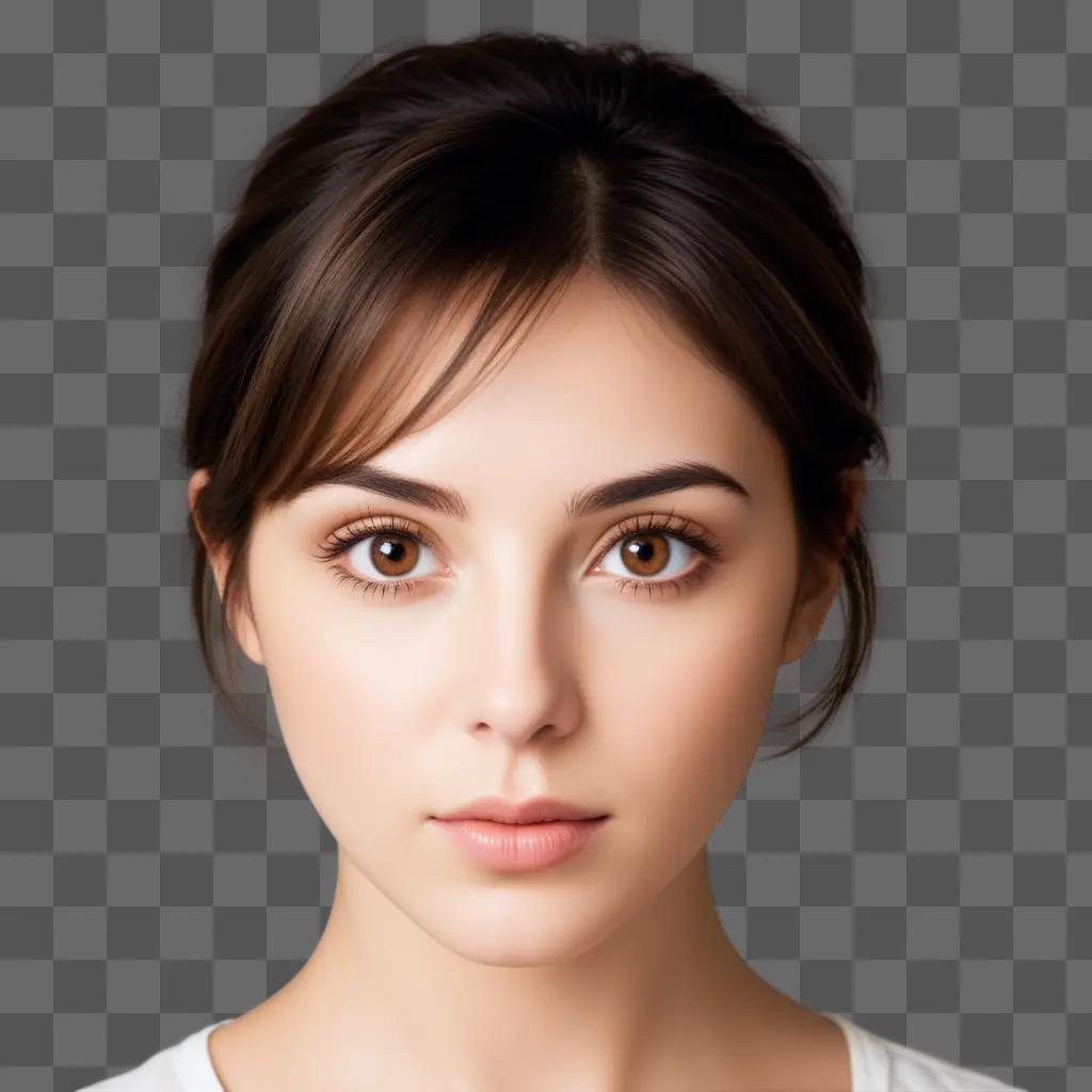 young woman with brown eyes