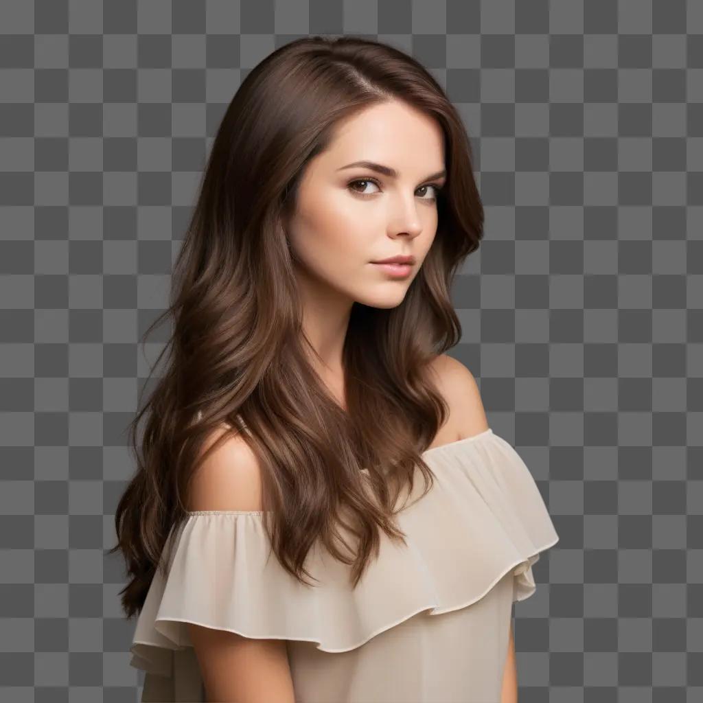 young woman with brown hair posing