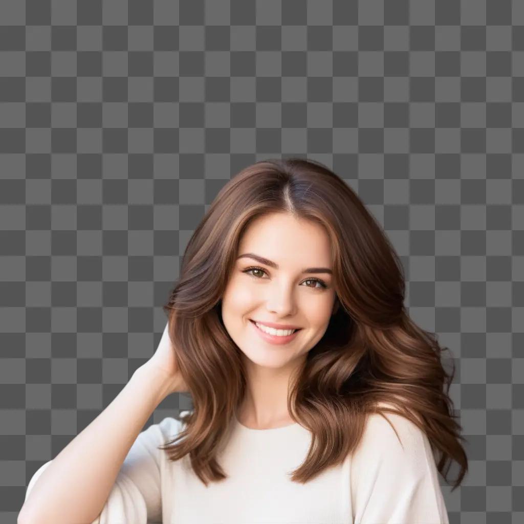 young woman with brown hair posing for a picture