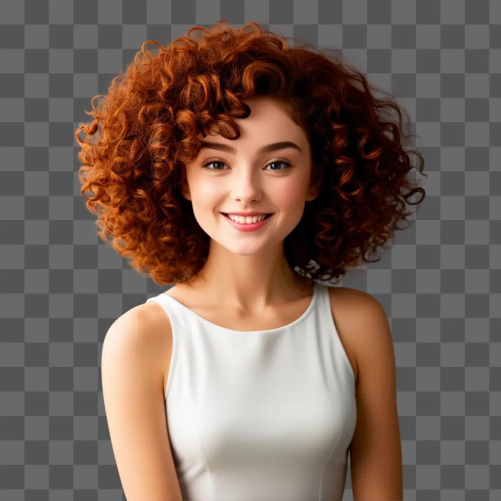 young woman with curly hair smiles