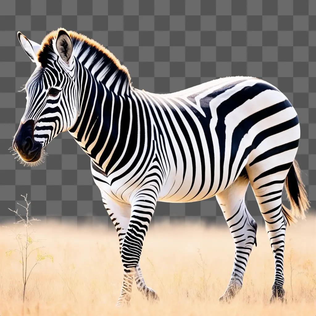 zebra stands in the grass of the plains