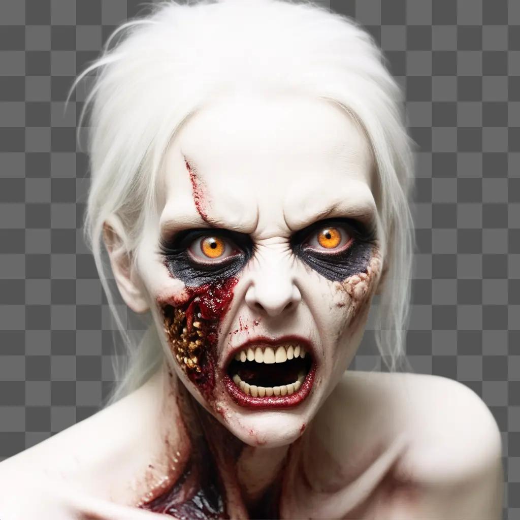 zombie face is a horrifying sight