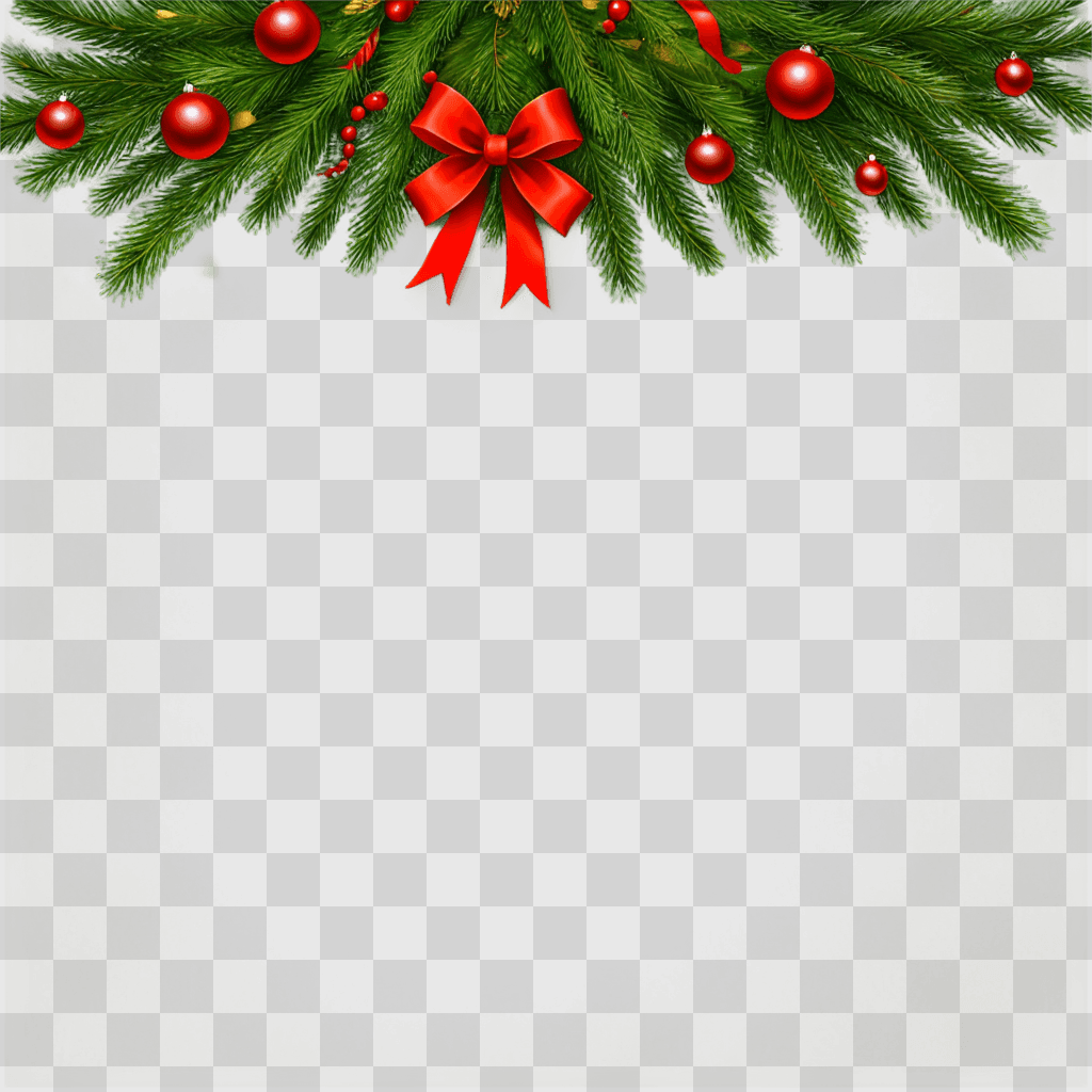 zoom christmas background Christmas tree with red ribbon and ornaments